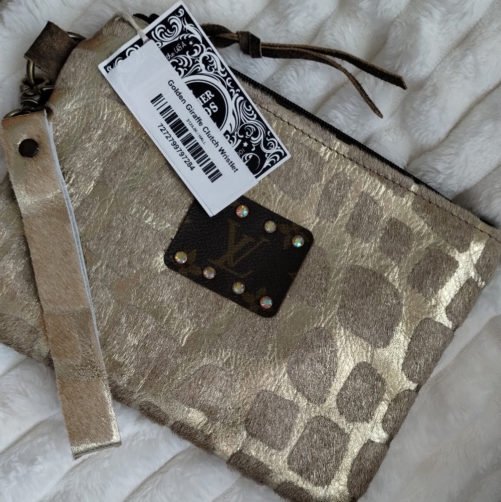 Keep It Gypsy Clutch Wristlet With Upcycled LV Accent